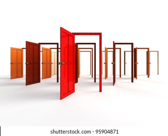 Open Doors - Welcome, Choice, Opportunity Concept