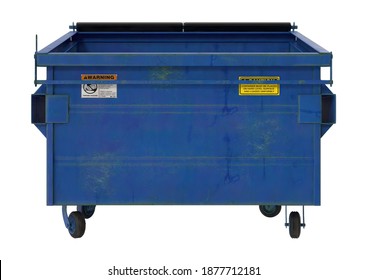 Open Dumpster 3D Illustration On White Background