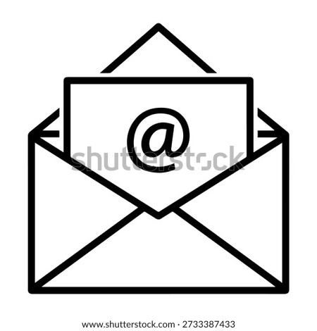 Open envelope with an symbol representing email communication and online messaging