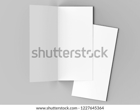 open fold leaflet -DL format - mock up - 3d illustartion 
