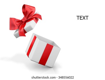 Open Gift Box Over White Background 3d Illustration