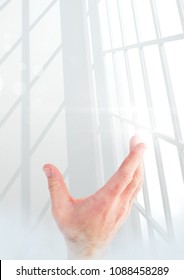Open hand with bright background