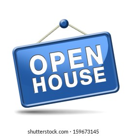 Open house icon visit a model house before you buy or rent a new home or other real estate property 