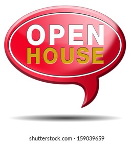 Open House Selling Or Buying Real Estate Property Visit Model House Before You Buy Or Rent, Red Balloon Icon