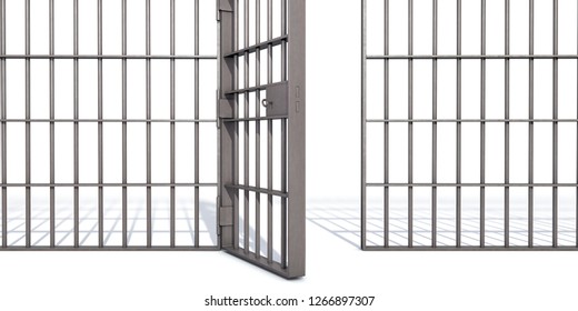 Open Jail Cell 3D-illustration