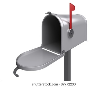 Open Mailbox. Isolated. 3d Image