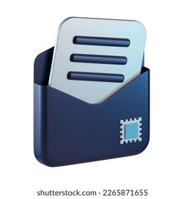 Open Message 3D Icon Illustration