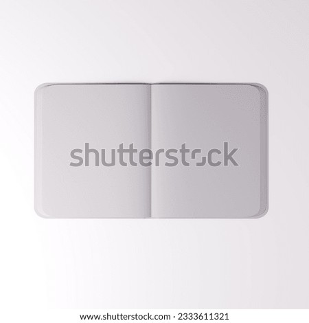 open notepad with rounded corners on a white background