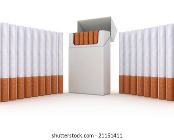 Open pack of cigarettes & cigarettes