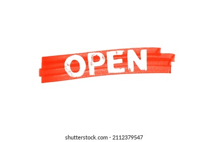 Open Red Banner White Grunge Text Stock Illustration 2112379547 ...