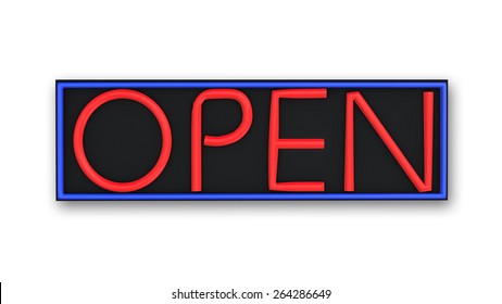 Open Sign Isolated On White Background