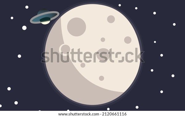 open space moon\
with aliens and stars\
moon