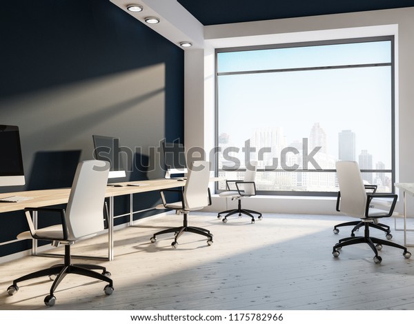 Open Space Office Computer Lab Interior Stock Illustration 1175782966