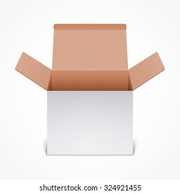 Open White Cardboard Box