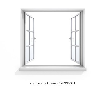 Open White Wooden Window Stock Illustration 378235081 | Shutterstock