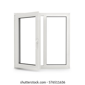 Open Window, Plastic. 3D Illustration