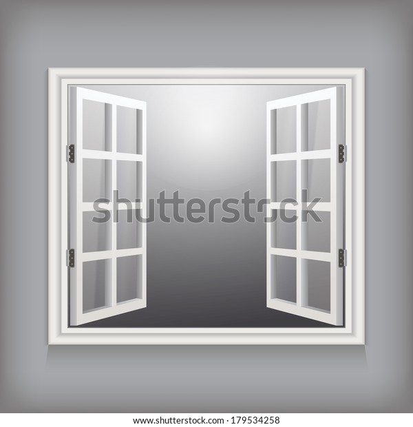 Offenes Fenster Vorlage Fur Design Rasterversion Stockillustration