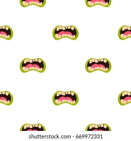 Open Zombie Mouth Pattern Seamless For Any Design  Illustration