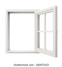 Opened Blank Window Frame Isolated On Stock Illustration 160472153 ...