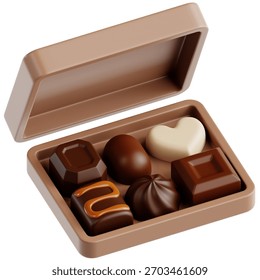 Opened Chocolate Box with Various Chocolates