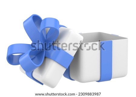 Opened gift box. 3D gift box. 3D illustration.