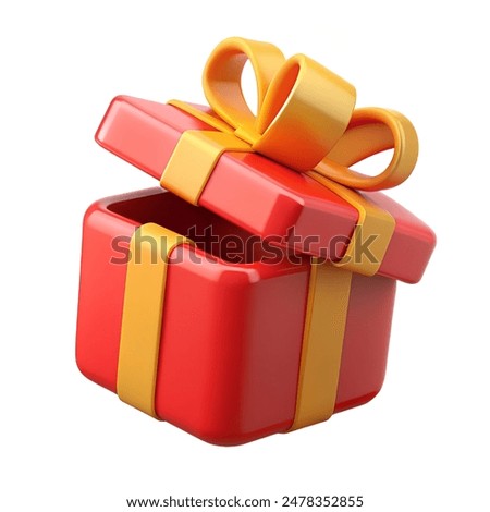 Opened gift red box 3d illustration