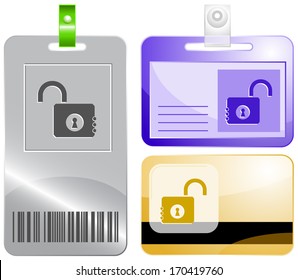 Opened Lock Vector Id Cards Stock Vector (Royalty Free) 53401654