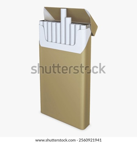Opened pack of super slim cigarettes in a 3D render