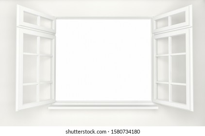 Opened Plastic White Window 3d Rendering Stock Illustration 1580734180 ...