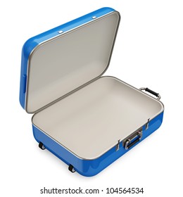 Opened Suitcase isolated on white background