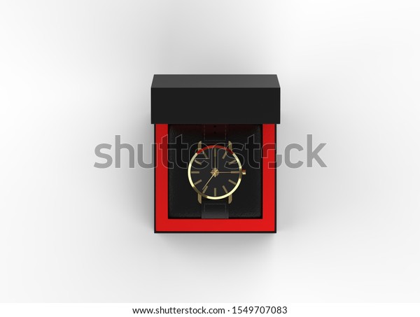 Download Opened Watch Box Mockup Template Isolated Stock Illustration 1549707083