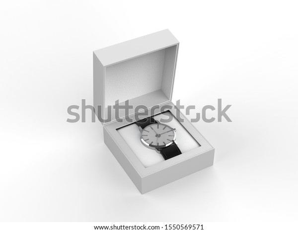 Download Opened Watch Box Mockup Template Isolated Stock Illustration 1550569571