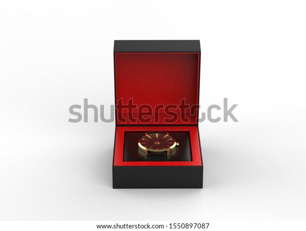 Download Opened Watch Box Mockup Template Isolated Stock Illustration 1550897087