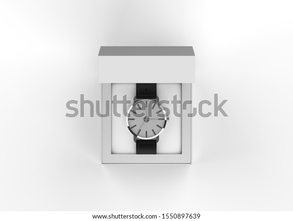 Download Opened Watch Box Mockup Template Isolated Stock Illustration 1550897639