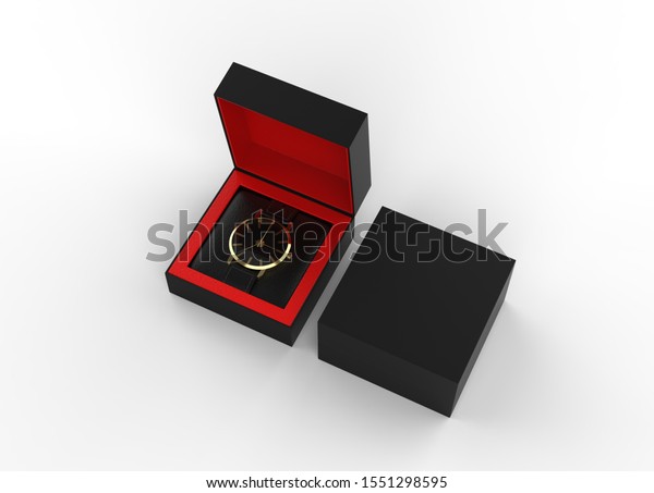 Download Opened Watch Box Mockup Template Isolated Stock Illustration 1551298595 PSD Mockup Templates