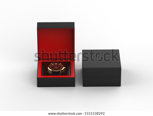 Download Opened Watch Box Mockup Template Isolated Stock Illustration 1551538292