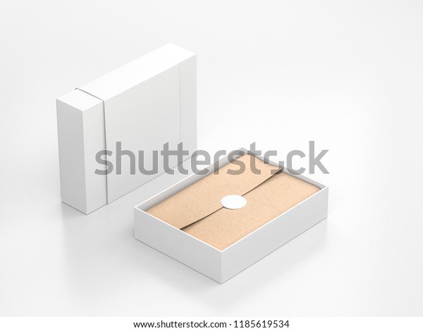 Download Opened White Gift Box Mockup Cover Stock Illustration ...