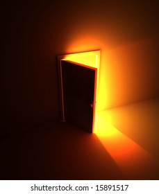 Opening 3d Door Light, square