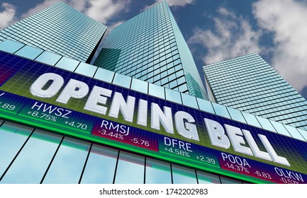 Opening Bell Stock Market Exchange Ticker Start Trading 3d Illustration