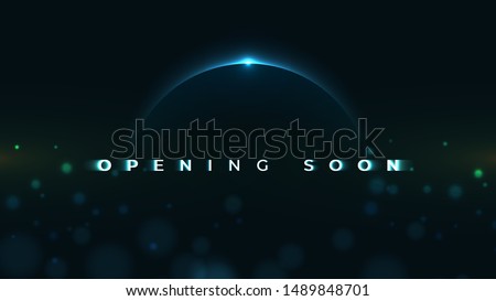 Opening Soon text on abstract Sunrise Dark Background with motion effect. Design Concept for sale, business advertising, web, promotion announce, poster, banner, flyer