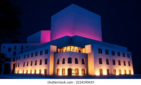 Opera House In Damascus,Syria 3D Rendering