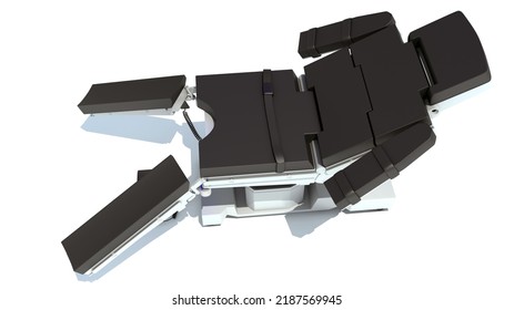 Operating Table Medical Equipment 3D Rendering On White Background