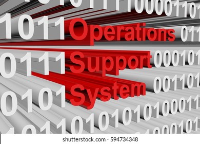 Operations Support System In A Binary Code With Blurred Background 3D Illustration