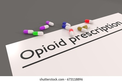 Opioid Prescription Or Painkiller Or Overdose Risk News Header 3d Illustration