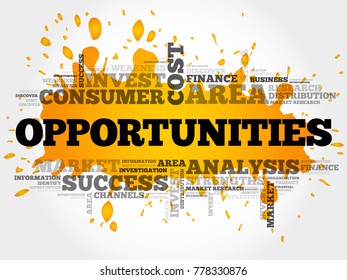 Opportunities Word Cloud Collage Business Concept Stock Illustration ...