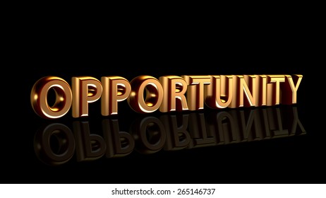 Opportunity Gold Isolated On Black Background Stock Illustration ...