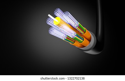 optic fiber cable 3d rendering image