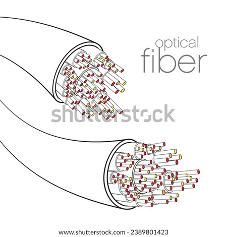 Optical fiber cable components drawing illustration