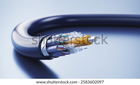 Optical fiber cable - Optical fiber technology concept 3d rendering