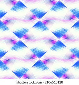 Optical Glitch Triangle Tie Dye Geometric Texture Background. Seamless Liquid Flow Effect Patchwork Grid Material. Modern Wet Washy Variegated Fluid Blur Pattern. 